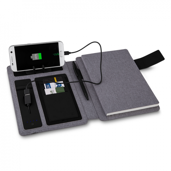 Caderno com Power Bank