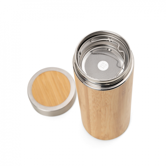 Garrafa em Bambu e Aço Inox 400ml