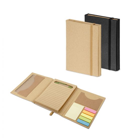 Kit Bloco de Anotações, Caderno, Caneta e Régua Eliot